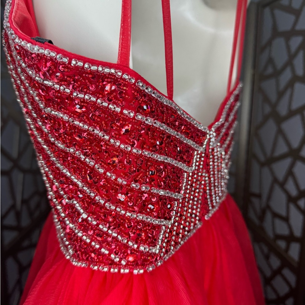 *LUCCI LU RED DRESS SIZE 2 - Picture 9 of 17